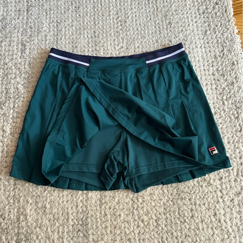 Fila Teal Pleated Mini Skirt - Picture 3 of 4